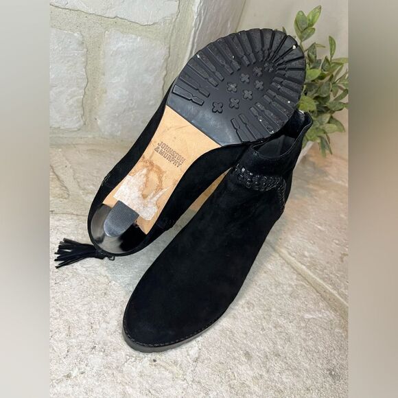 Johnston & Murphy Women Black Suede Ankle Boots - New Size 8 - Picture 9 of 10